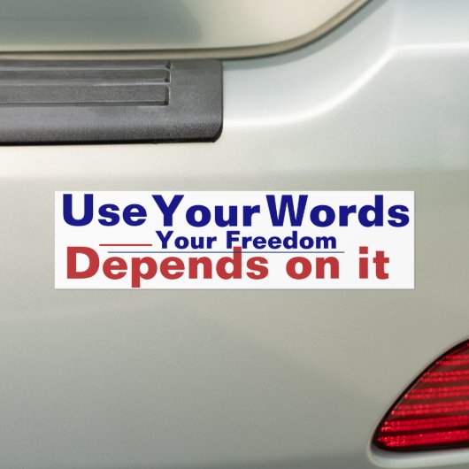 Bumpersticker Je woorden gebruiken (Op auto)