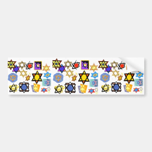 BUMPERSTICKER JEWISH STARS (Voorkant)