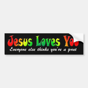 Bumpersticker Jezus houdt van jou