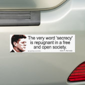 Bumpersticker JFK-geheimhoudingsquote (Op auto)