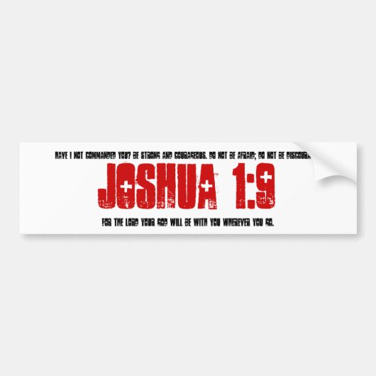 Bumpersticker: Joshua 1:9 Bumpersticker (Voorkant)
