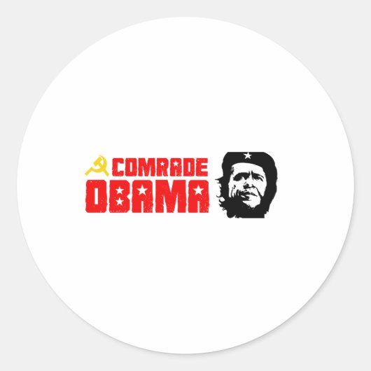 Bumpersticker - Kameraad Obama rood Ronde Sticker (Voorkant)