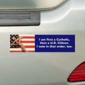 Bumpersticker katholieke kiezer (Op auto)