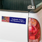 Bumpersticker katholieke kiezer voor Romney 2012 (Op Truck)