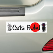 Bumpersticker "Kattenregel" (Op auto)