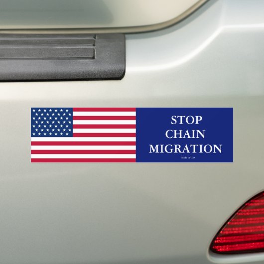 Bumpersticker Kettingmigratie stoppen (Op auto)