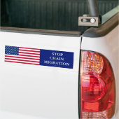 Bumpersticker Kettingmigratie stoppen (Op Truck)