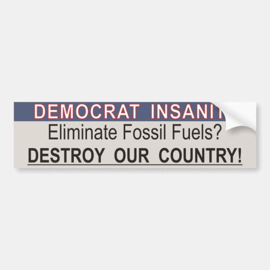 Bumpersticker klimaatverandering - fossiele brands (Voorkant)