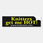 Bumpersticker - Knitters halen me HOT! (Voorkant)