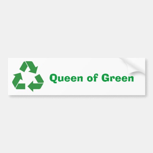 Bumpersticker "Koningin der Groenen" (Voorkant)