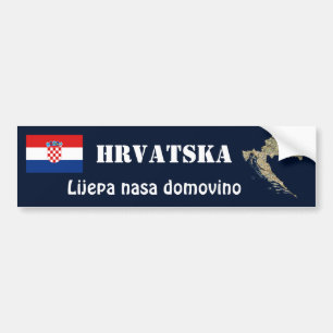 Bumpersticker Kroatië vlag + kaart