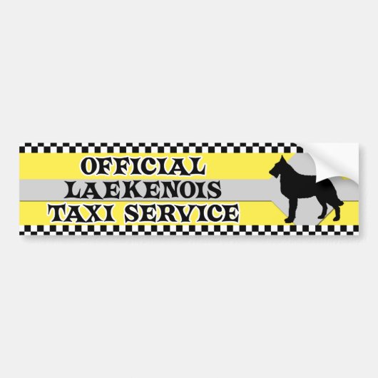 Bumpersticker Laekenois Taxi Service (Voorkant)