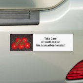 Bumpersticker - Let op - 5 tomaten (Op auto)