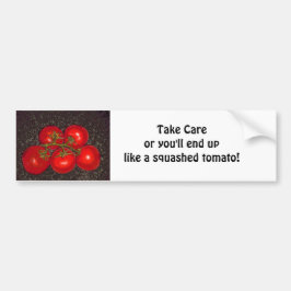 Bumpersticker - Let op - 5 tomaten