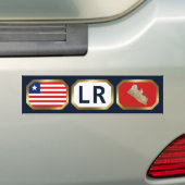 Bumpersticker Liberia-vlaggenkaartcode (Op auto)