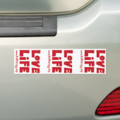 Bumpersticker Love Life (driemaal) (Op auto)