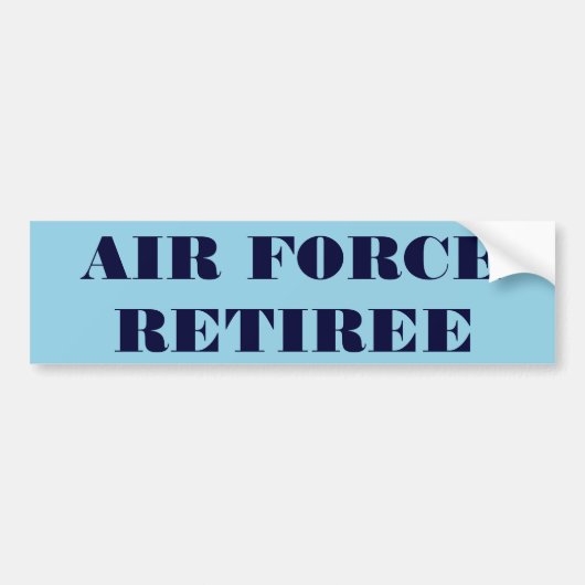 Bumpersticker Luchtmacht Retiree (Voorkant)