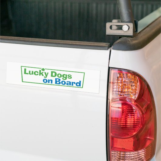 Bumpersticker "Lucky Dogs On Board" (Op Truck)