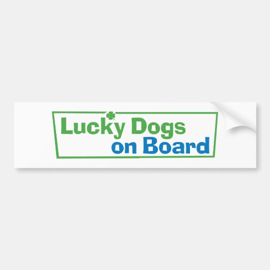Bumpersticker "Lucky Dogs On Board" (Voorkant)