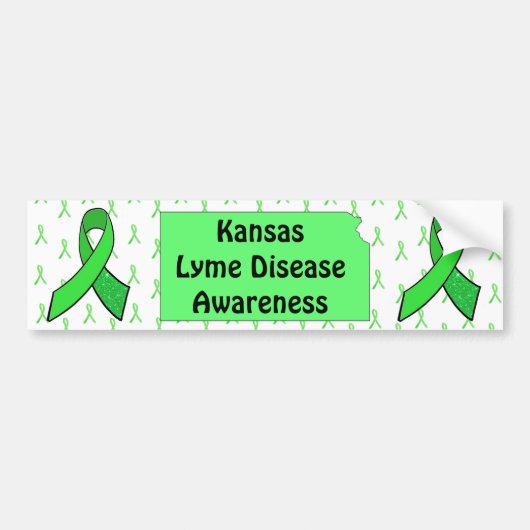Bumpersticker Lymeziekte bewustzijn IN Kansas (Voorkant)