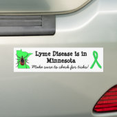 Bumpersticker Lymeziektebewustzijn in Minnesota (Op auto)