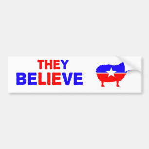 Bumpersticker maakt grappen over het systeem van t