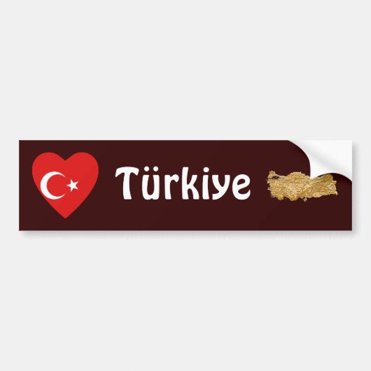 Bumpersticker Markthart Turkije + Kaart (Voorkant)