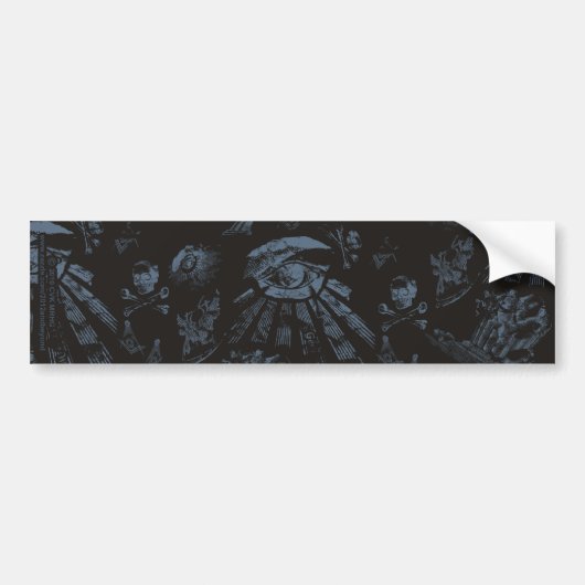 Bumpersticker Masonic Fantasy Blauw (Voorkant)