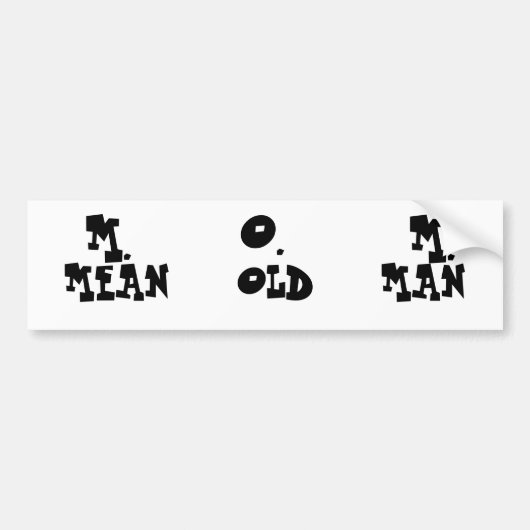 Bumpersticker,"MEAN OLDMAN" Bumpersticker (Voorkant)