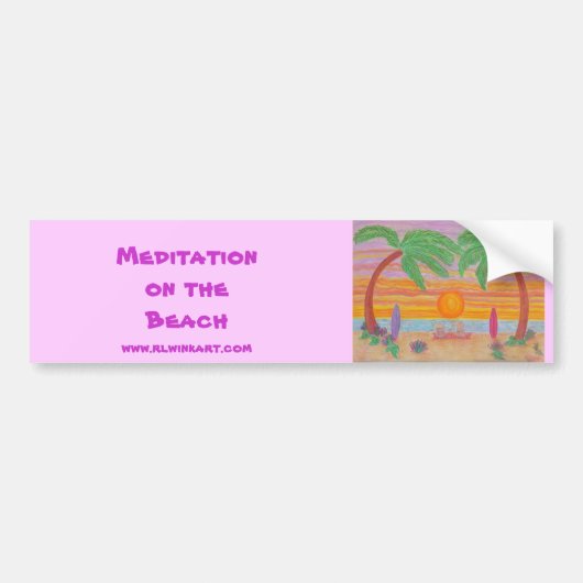 Bumpersticker - Meditatie op het strand (Voorkant)