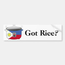 Bumpersticker met buskruid met Filipino-rijst