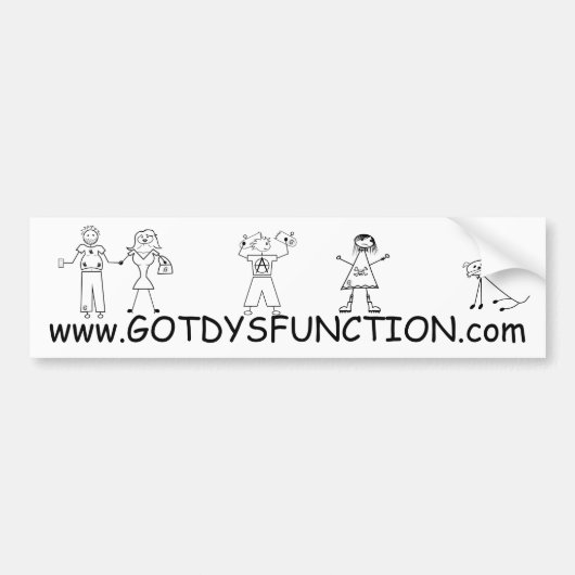 bumpersticker met Dysfunction-website (Voorkant)