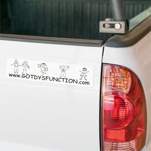 bumpersticker met Dysfunction-website (Op Truck)