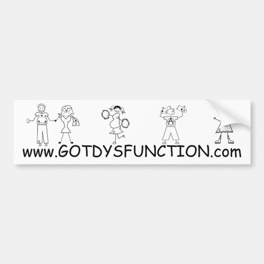 bumpersticker met Dysfunction-website (Voorkant)