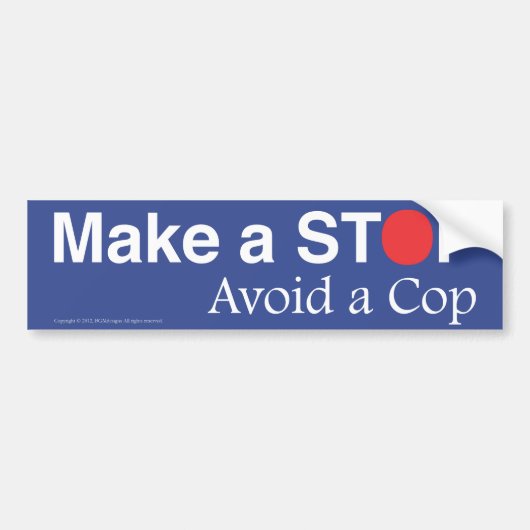 Bumpersticker met een idee om een ticket te vermij (Voorkant)