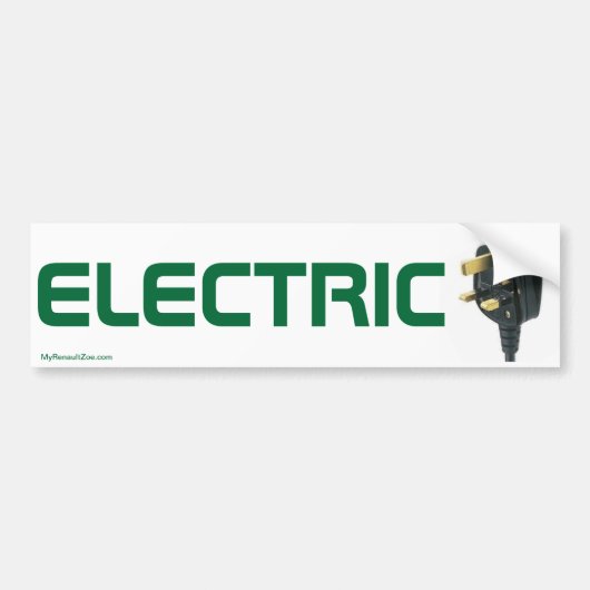 Bumpersticker met elektrische auto (Voorkant)