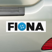 bumpersticker met fiona-knop (Op auto)