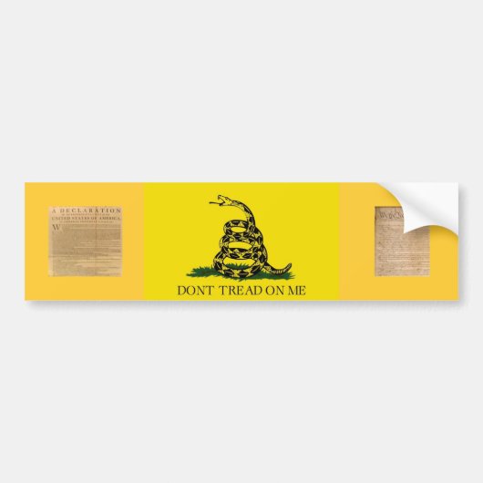 Bumpersticker met Gadsen Flag-Dont Tread Over mij (Voorkant)