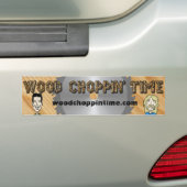 Bumpersticker met houtschoppine (Op auto)