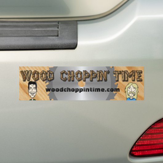Bumpersticker met houtschoppine (Op auto)