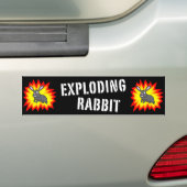 Bumpersticker met konijnen exploderen (Op auto)