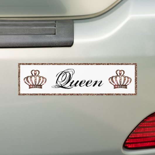 bumpersticker met koningin (Op auto)