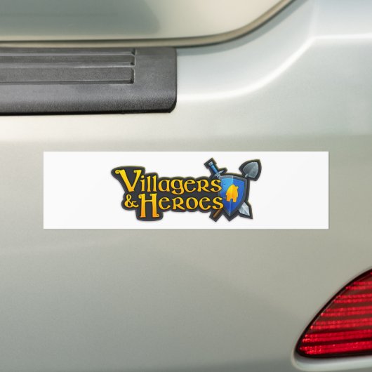 Bumpersticker met logo van dorpelingen en helden (Op auto)