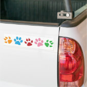 Bumpersticker met meerkleurige pootafdrukken (Op Truck)