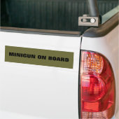 Bumpersticker met MINIGUN AAN BOORD (Op Truck)