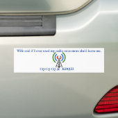 bumpersticker, met personele middelen, voor ham of bumpersticker (Op auto)