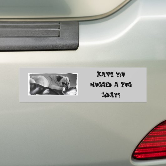 Bumpersticker met Pug (Op auto)