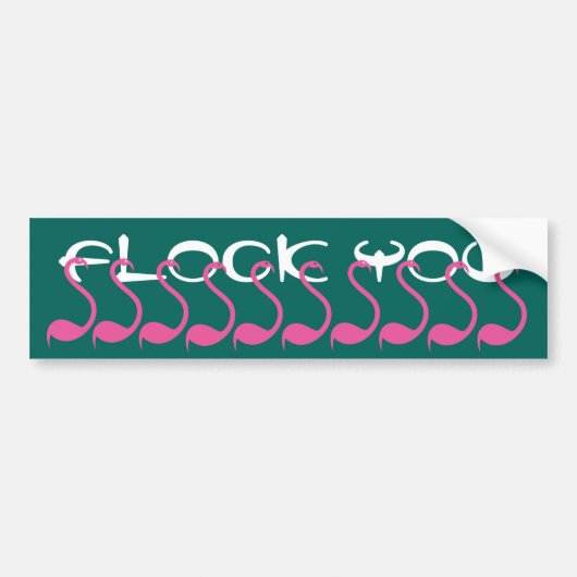 Bumpersticker met roze flamingos vecht u (Voorkant)
