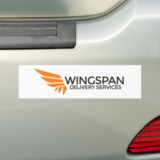 bumpersticker met WINGSPAN-levering (wit) (Op auto)