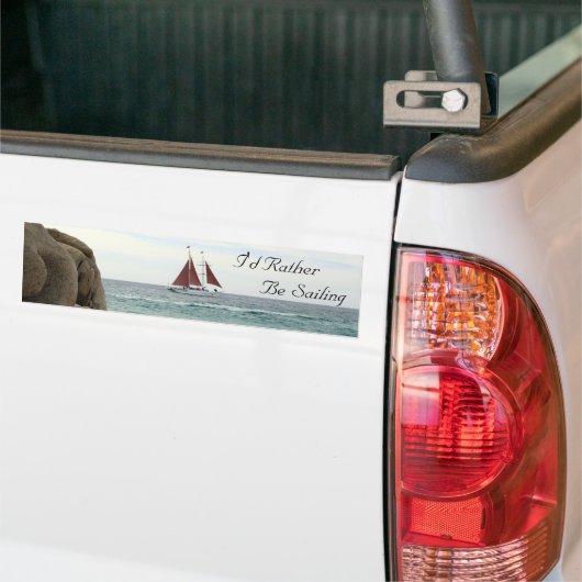 Bumpersticker met zeilboot (Op Truck)